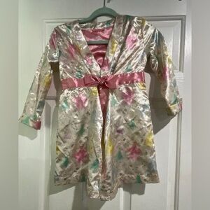 Disney Royal Princess Satin Robe Belle Aurora Cinderella Jasmine Rapunzel Sz 5/6